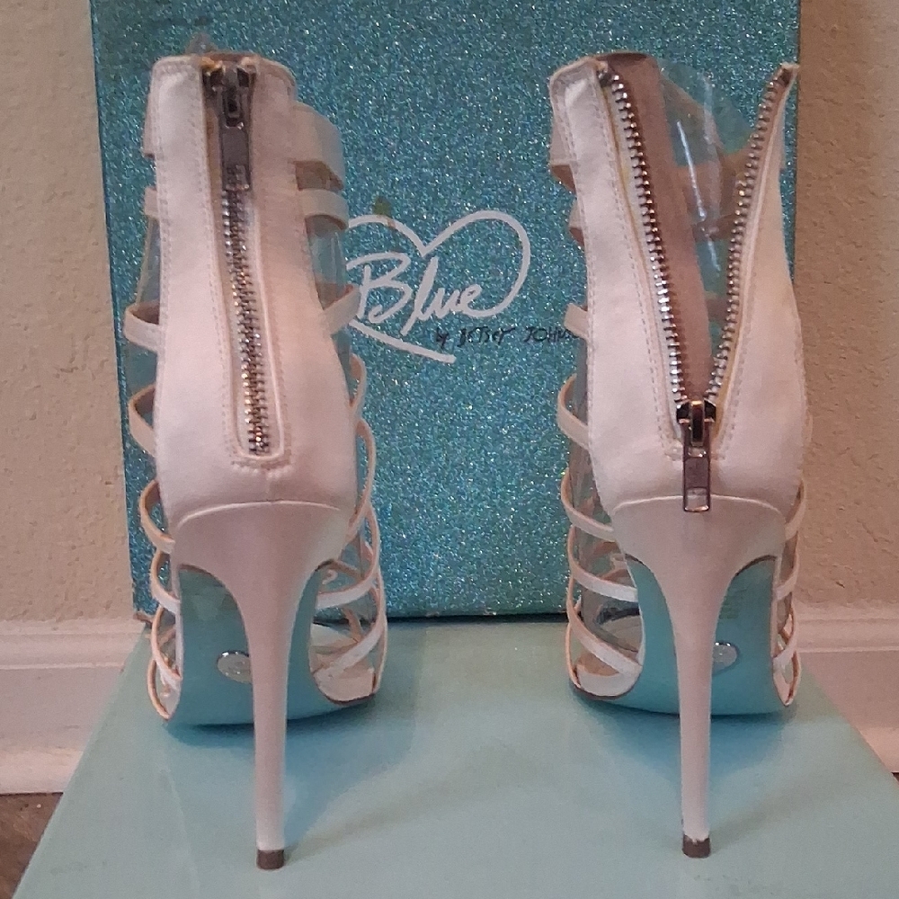 Betsey Johnson Champagne Strappy Heels - Picture 3 of 4